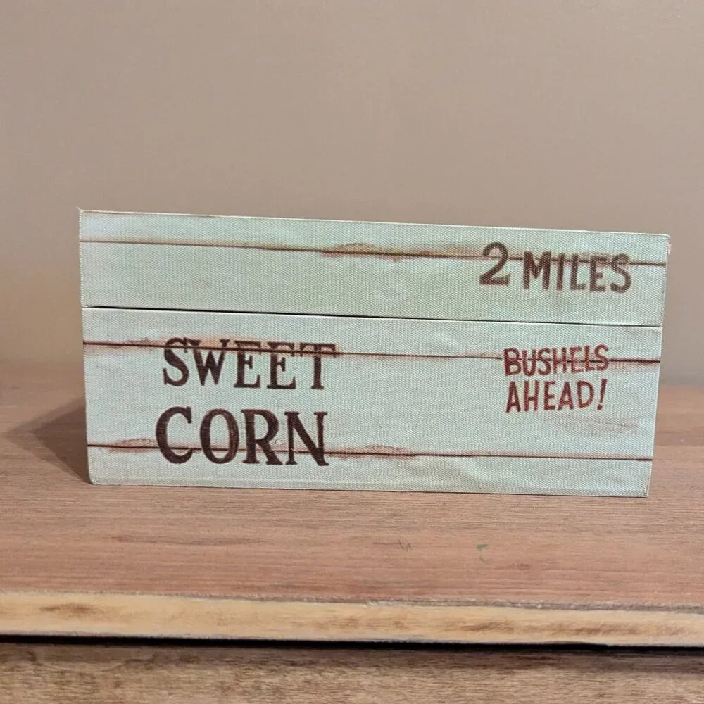Vintage Decorative Farmhouse Wooden Box With Buckle Closure